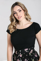 60089 HELL BUNNY KIMMIE TOP, BLK