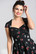 40166 HELL BUNNY  PETALS musta kuviollinen 50-luvun tyylin kellomekko