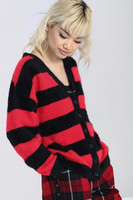 60109 HELL BUNNY NEVERMIND OVERSIZE CARDIGAN, BLK/RED