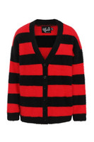 60109 HELL BUNNY NEVERMIND OVERSIZE CARDIGAN, BLK/RED