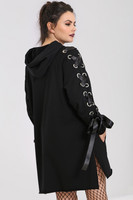 40222 HELL BUNNY MEDUSA HOODIE DRESS