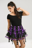 50150 HELL BUNNY CHAI MINI SKIRT, BLK/PUR