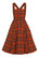 40200 HELL BUNNY TAWNY oranssinruskea tartankuosilappumekko