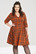 40204 HELL BUNNY TAWNY polvimittainen tartankuosinen kellomekko