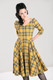 40201 HELL BUNNY WITHER 50-luvun tyylin tartankuosinen hihallinen mekko