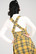40196 HELL BUNNY WITHER sinapinkeltainen tartankuosinen lappumekko