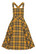 40196 HELL BUNNY WITHER sinapinkeltainen tartankuosinen lappumekko
