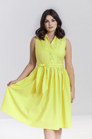 40265 HELL BUNNY CRY-BABY 50-luvun tyylin mekko, keltainen