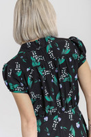 40268 HELL BUNNY GOOD LUCK POLVIMITTAINEN MEKKO KIELO/ORVOKKI PRINTEIN