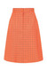 50220 HELL BUNNY ZORA oranssi/mustaruutuinen polvimittainen hame taskuilla