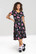 40284 HELL BUNNY ELOISE polvimittainen viskoosimekko seitti/ruusu somistein