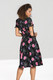 40284 HELL BUNNY ELOISE polvimittainen viskoosimekko seitti/ruusu somistein