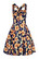 40307 HELL BUNNY SUNFLOWER lappumekko auringonkukkaprintillä, dark navy