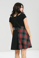 40239 HELL BUNNY HEATHER minimittainen lappumekko musta/pun.tartan