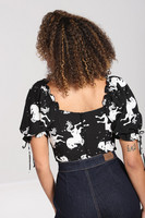 60208 HELL BUNNY SULLIVAN TOP, BLK/WHT