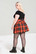 50214 HELL BUNNY CLEMENTINE oranssi/musta ruudullinen minihame soljilla