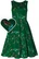 14332 DOLLY & DOTTY AMANDA vintage style forest green bird print dress