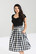 50059 HELL BUNNY VICTORINE gingham-ruutuinen 50-luvun tyylin hame, mv