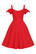 40327 HELL BUNNY NANCY pohjemittainen off-shoulder mekko, punainen