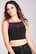 60222 HELL BUNNY ANDROMEDA CROP trikootoppi, musta pinkki tehosteet