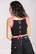60222 HELL BUNNY ANDROMEDA CROP trikootoppi, musta pinkki tehosteet