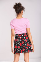 50267 HELL BUNNY KATE HEART A-linjainen minihame sydänprintein
