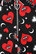 50267 HELL BUNNY KATE HEART A-linjainen minihame sydänprintein
