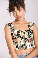 60227 HELL BUNNY ADELAIDA CROP toppi suurilla vintage tyylisillä kukilla
