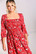40334 HELL BUNNY EMMYLOU punainen maximekko, valkoinen western printti