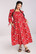 40334 HELL BUNNY EMMYLOU punainen maximekko, valkoinen western printti