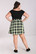 50270 HELL BUNNY TAMMY tartan -kuosinen minihame musta/neonvihreä