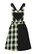 40338 HELL BUNNY TAMMY tartan -kuosinen lappumekko, musta/neon vihreä