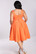 40328 HELL BUNNY HEIDI 50-luvun tyylin mekko puuvillasatiinia, oranssi