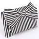 BAG6022 STRIPED CLUTCH, black/white