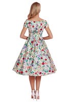 82475 DOLLY & DOTTY LILY FLORAL vihreäpohjainen off-shoulder kukkamekko