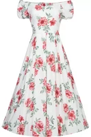 86176 DOLLY & DOTTY LILY Off Shoulder Swing Dress in White Floral