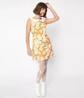 211386 UV SUNFLOWERS mini mekko, oranssi/valk