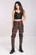 50262 HELL BUNNY RUDIE punamustat tartankuosiset housut remmitehostein
