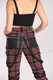 50262 HELL BUNNY RUDIE punamustat tartankuosiset housut remmitehostein