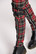 50262 HELL BUNNY RUDIE punamustat tartankuosiset housut remmitehostein