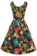 16991 DOLLY & DOTTY AMANDA TROPICAL print swing dress, blk