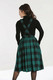50070 HELL BUNNY TEEN SPIRIT PINAFORE SKIRT, BLK/GRN