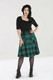 50071 HELL BUNNY TEEN SPIRIT MID SKIRT, BLK/GRN