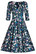 22736 DOLLY& DOTTY SCARLETTE Navy Blue and Hydrangea Midi Dress