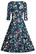 22736 DOLLY& DOTTY SCARLETTE Navy Blue and Hydrangea Midi Dress