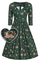 420732 Dolly & Dotty Billie Green Woodland Long-Sleeved Dress