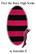1002 Over knee high, stripe blk/fuchsia