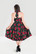 4254 HELL BUNNY CANNES 50-luvun tyylin kukallinen mustapun. kellomekko