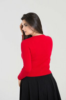 6349 HELL BUNNY PALOMA CARDIGAN, RED
