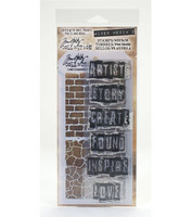 Tim Holtz stamps & stencil: Words  -setti